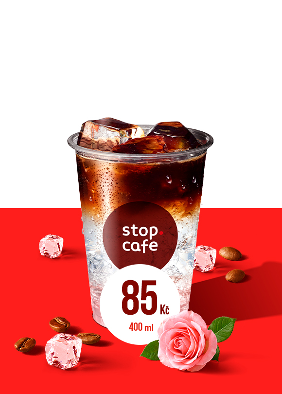 Růžový espresso tonic